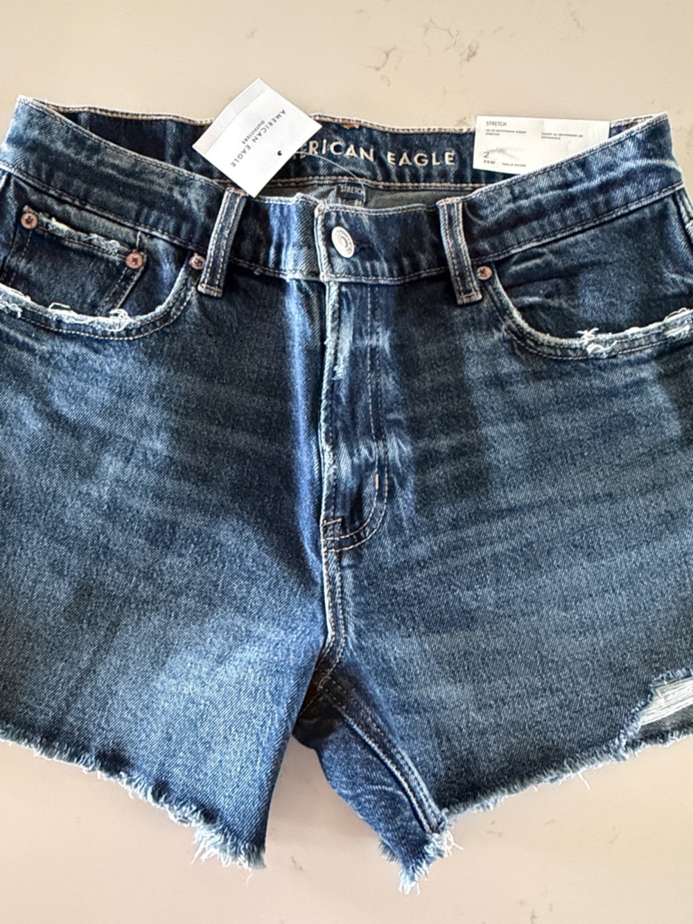 American Eagle Outfitters Dark Blue Denim Cutoff Shorts